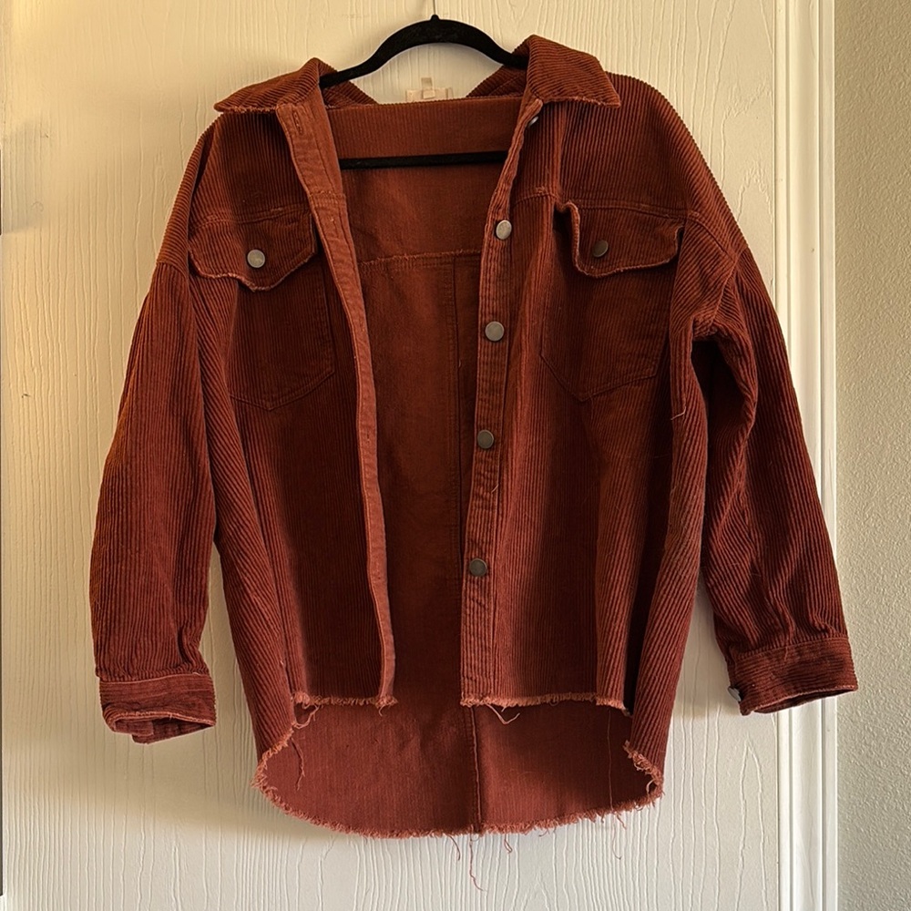 bohme Rust Corduroy Button-Up Shacket
